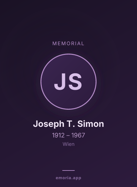 Memorial portrait of Joseph T. Simon