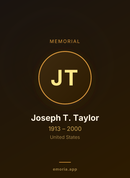 Memorial portrait of Joseph T. Taylor