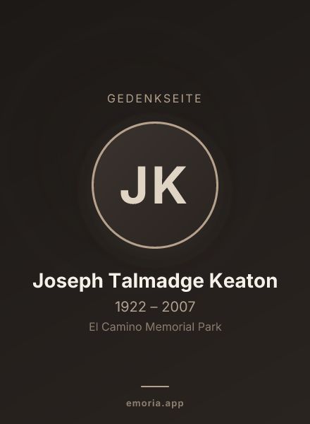 Gedenkportrait von Joseph Talmadge Keaton