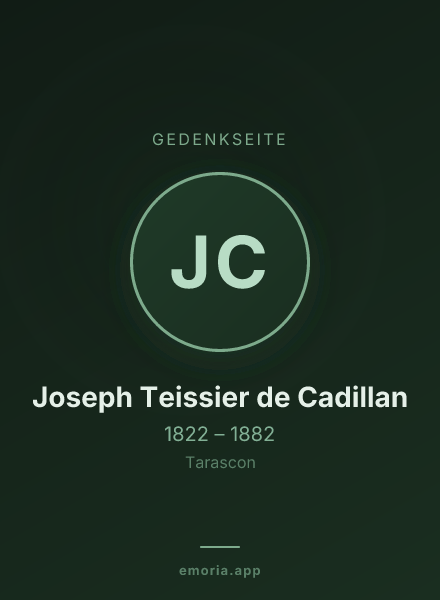 Gedenkportrait von Joseph Teissier de Cadillan