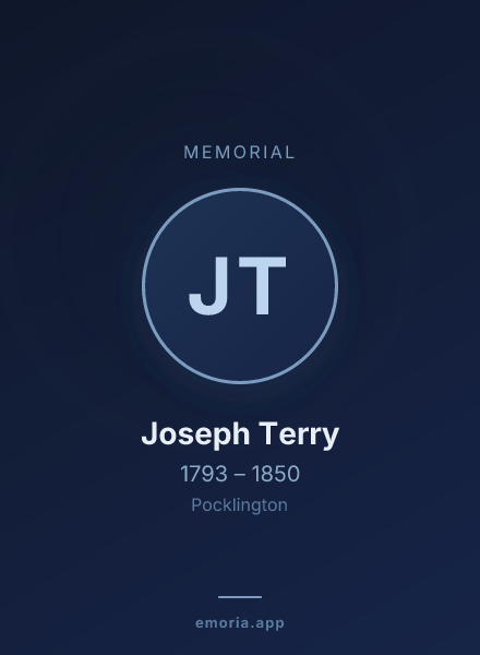 Memorial portrait of Joseph Terry