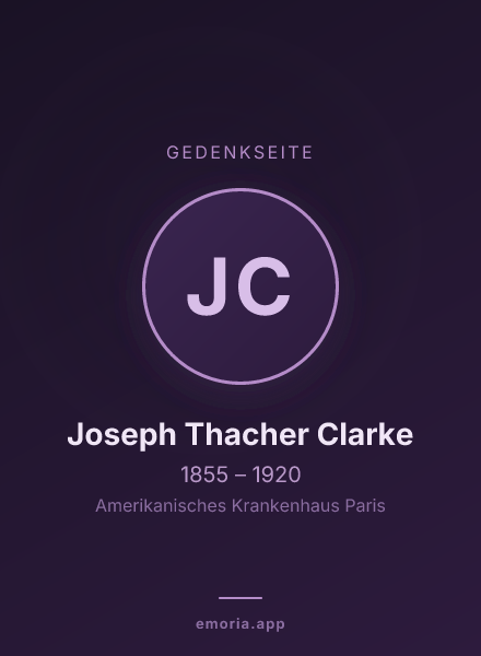 Gedenkportrait von Joseph Thacher Clarke
