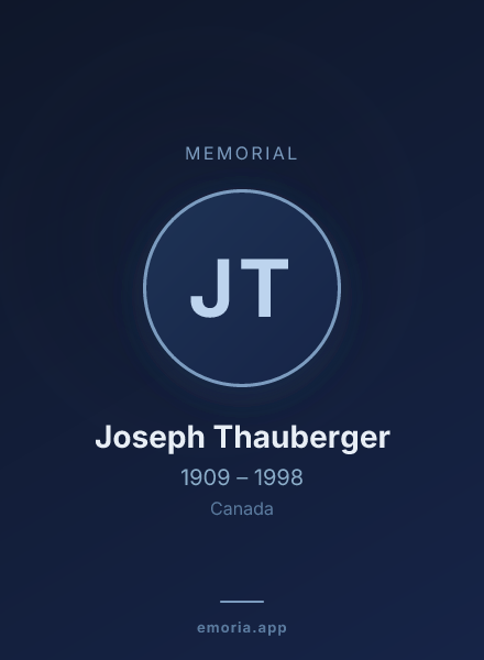Memorial portrait of Joseph Thauberger