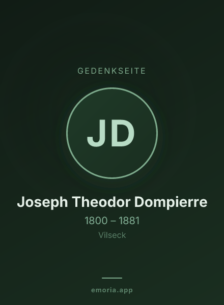 Gedenkportrait von Joseph Theodor Dompierre