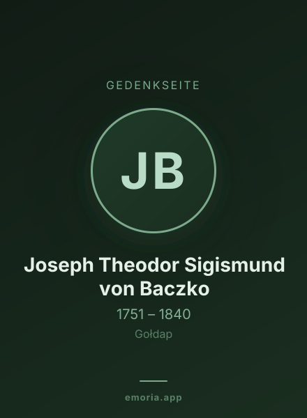 Gedenkportrait von Joseph Theodor Sigismund von Baczko