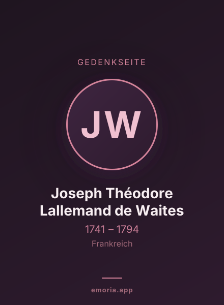 Gedenkportrait von Joseph Théodore Lallemand de Waites