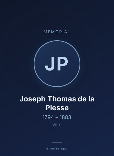 Memorial portrait of Joseph Thomas de la Plesse