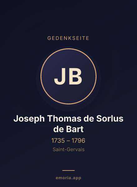 Gedenkportrait von Joseph Thomas de Sorlus de Bart