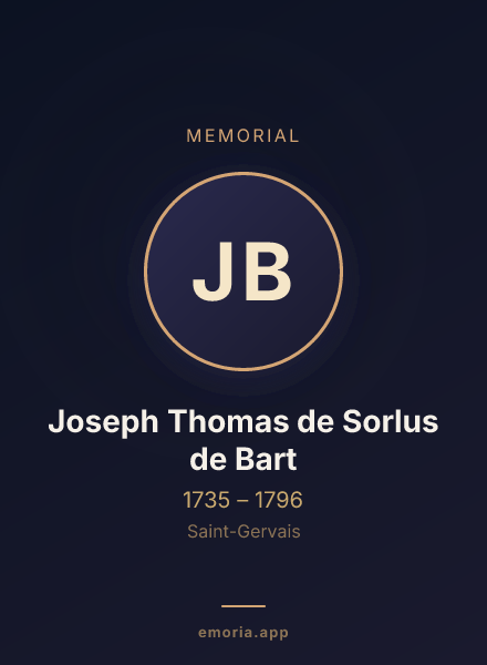 Memorial portrait of Joseph Thomas de Sorlus de Bart