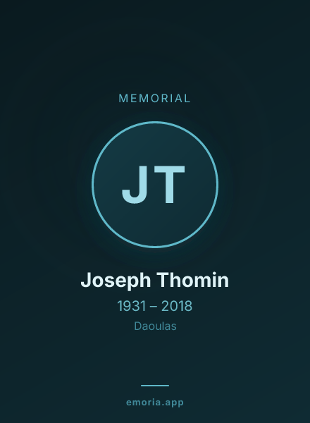 Memorial portrait of Joseph Thomin