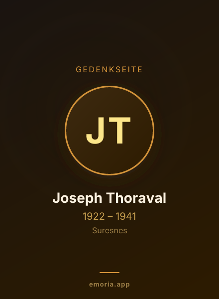 Gedenkportrait von Joseph Thoraval