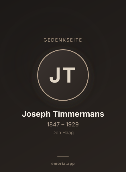 Gedenkportrait von Joseph Timmermans