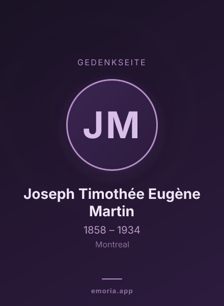 Gedenkportrait von Joseph Timothée Eugène Martin