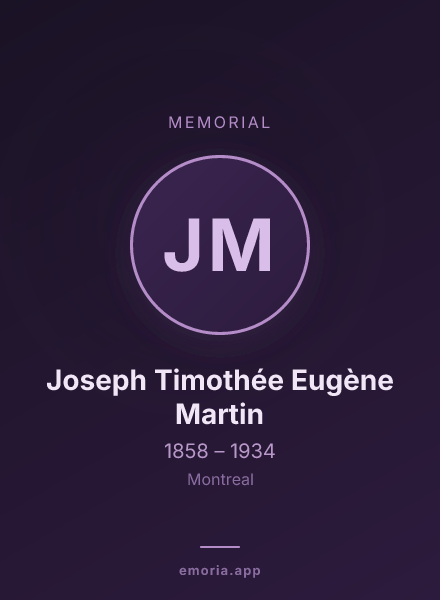 Memorial portrait of Joseph Timothée Eugène Martin