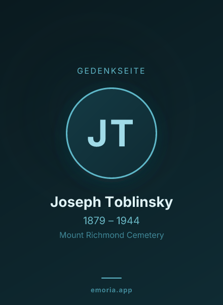 Gedenkportrait von Joseph Toblinsky