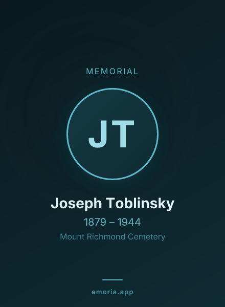 Memorial portrait of Joseph Toblinsky