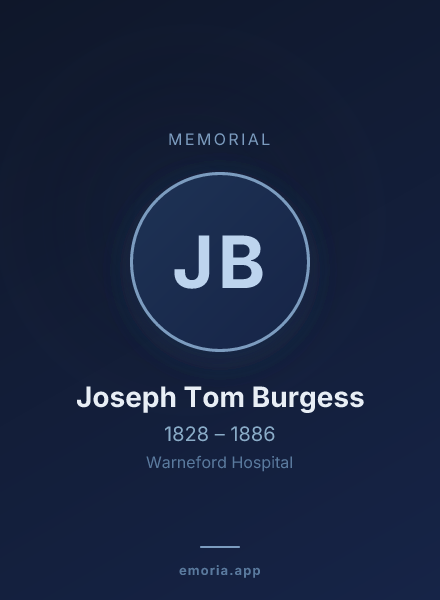 Memorial portrait of Joseph Tom Burgess