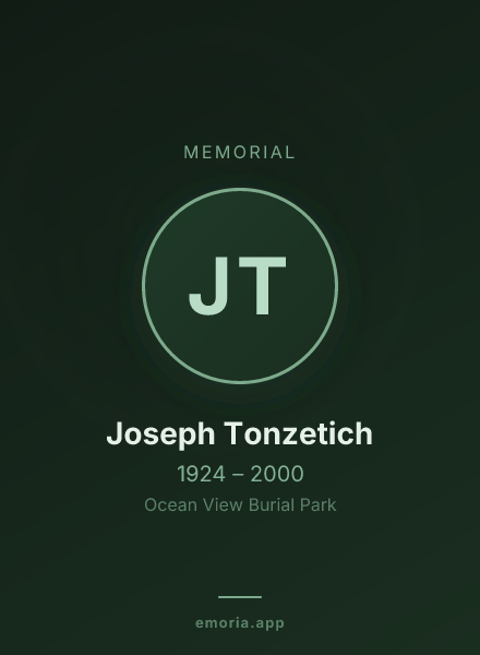 Memorial portrait of Joseph Tonzetich