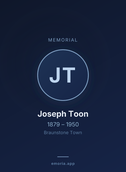 Memorial portrait of Joseph Toon