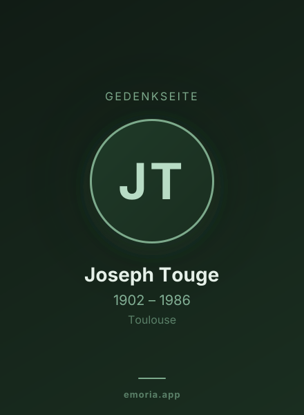 Gedenkportrait von Joseph Touge