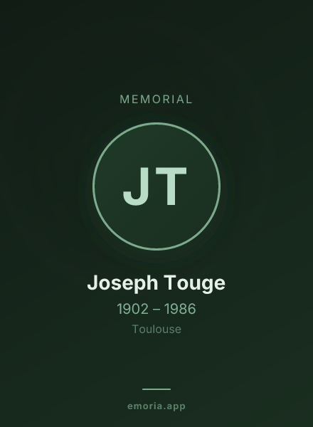 Memorial portrait of Joseph Touge