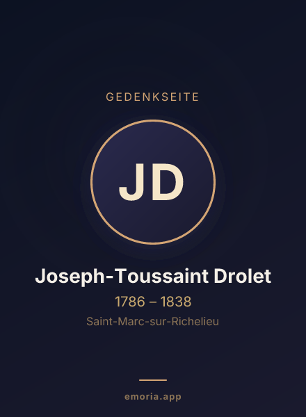 Gedenkportrait von Joseph-Toussaint Drolet