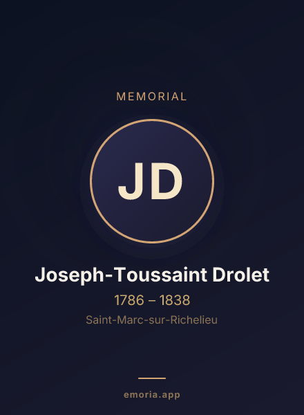 Memorial portrait of Joseph-Toussaint Drolet