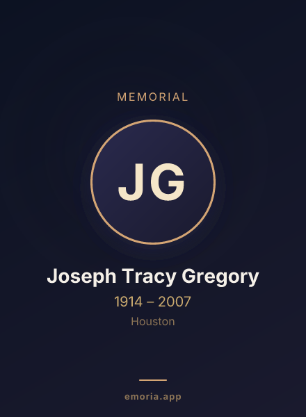 Memorial portrait of Joseph Tracy Gregory