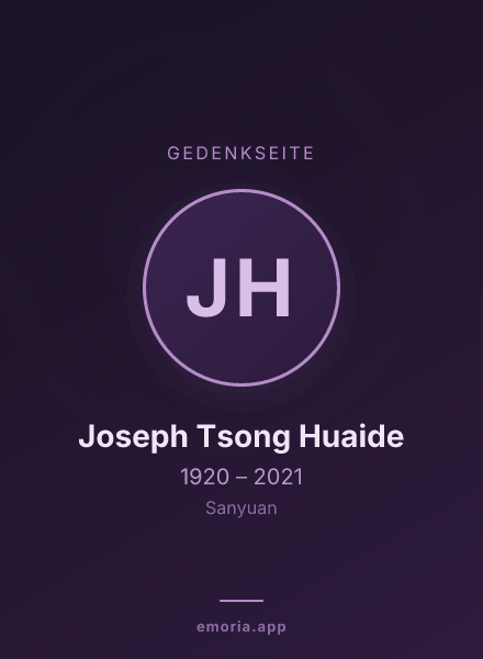 Gedenkportrait von Joseph Tsong Huaide