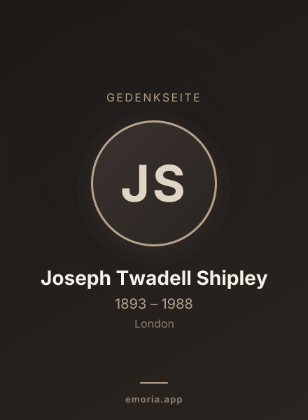 Gedenkportrait von Joseph Twadell Shipley