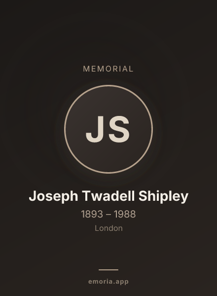 Memorial portrait of Joseph Twadell Shipley