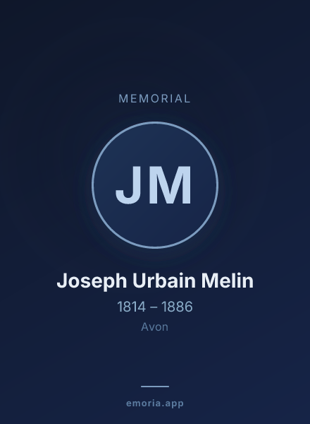 Memorial portrait of Joseph Urbain Melin