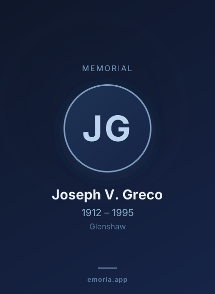 Memorial portrait of Joseph V. Greco