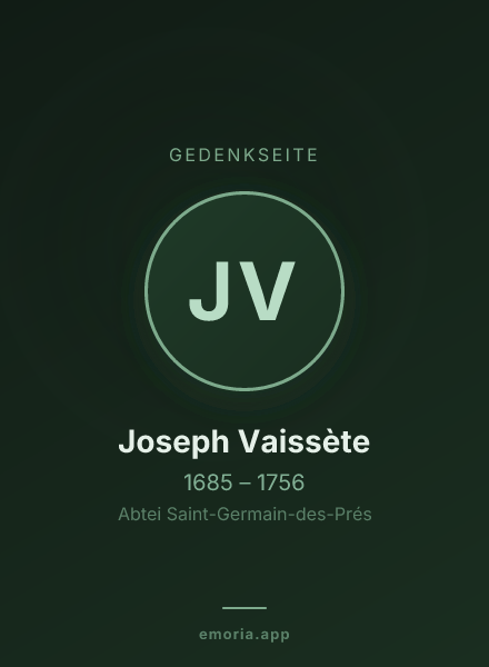 Gedenkportrait von Joseph Vaissète