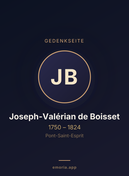 Gedenkportrait von Joseph-Valérian de Boisset