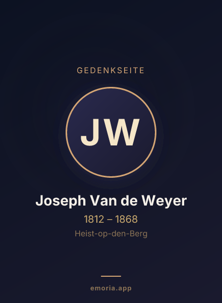 Gedenkportrait von Joseph Van de Weyer
