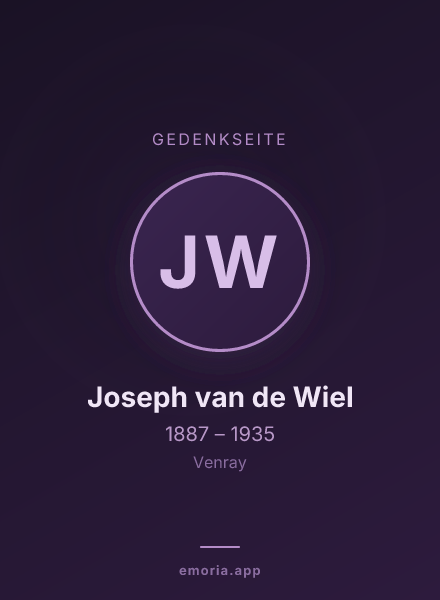 Gedenkportrait von Joseph van de Wiel