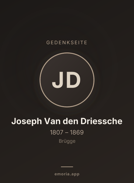 Gedenkportrait von Joseph Van den Driessche