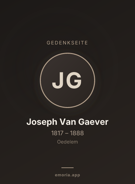 Gedenkportrait von Joseph Van Gaever