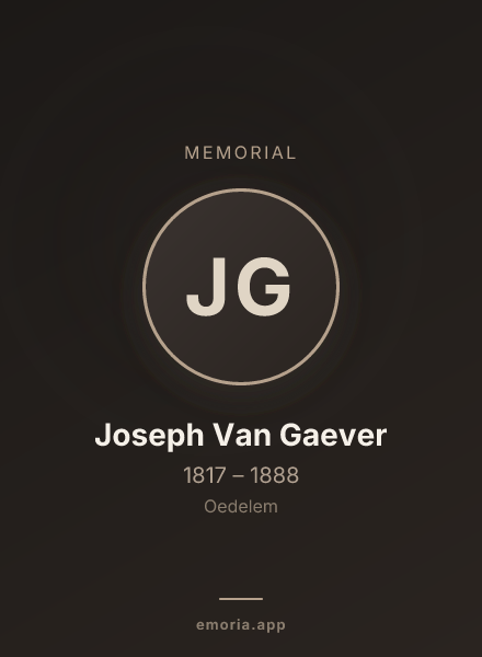 Memorial portrait of Joseph Van Gaever