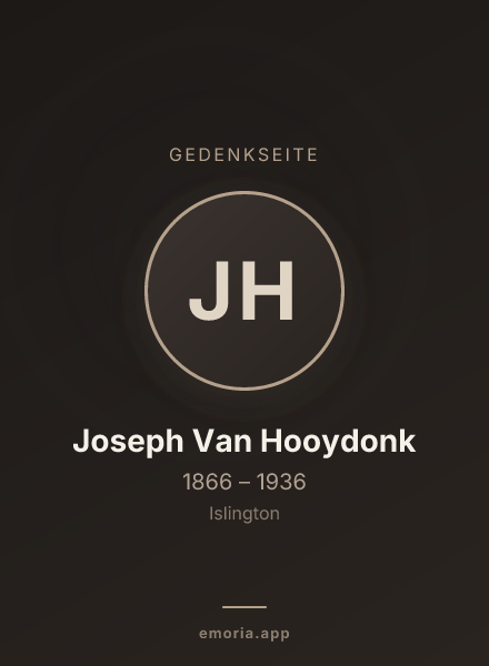 Gedenkportrait von Joseph Van Hooydonk