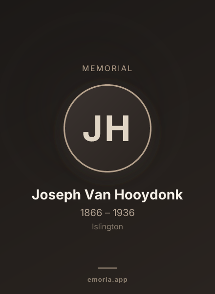 Memorial portrait of Joseph Van Hooydonk