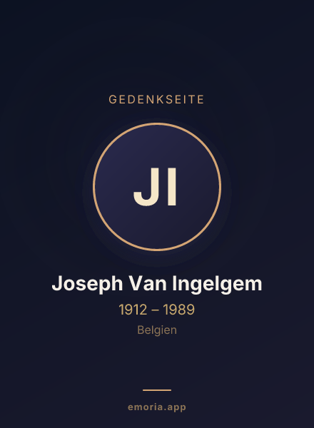 Gedenkportrait von Joseph Van Ingelgem