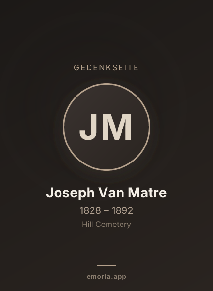 Gedenkportrait von Joseph Van Matre