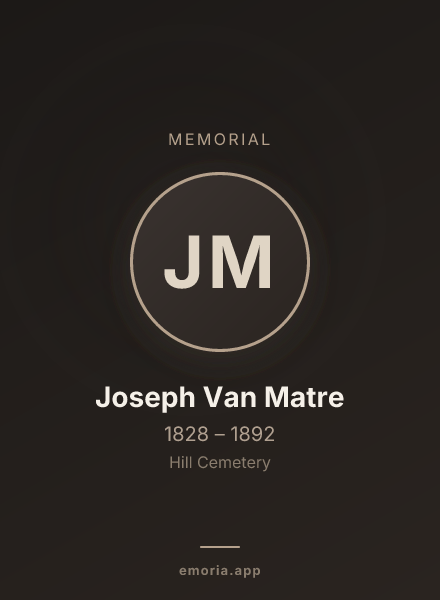 Memorial portrait of Joseph Van Matre