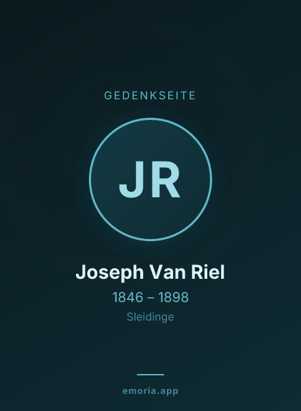 Gedenkportrait von Joseph Van Riel