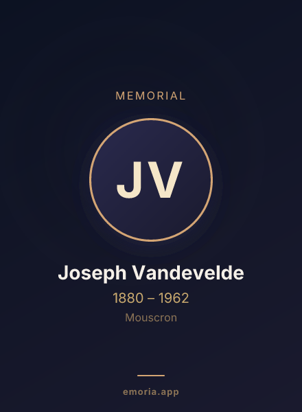 Memorial portrait of Joseph Vandevelde