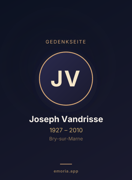 Gedenkportrait von Joseph Vandrisse