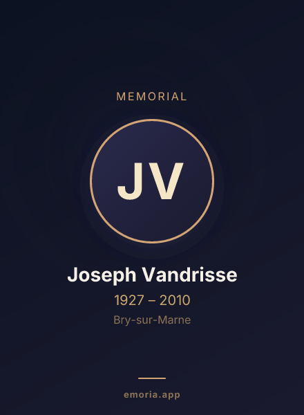 Memorial portrait of Joseph Vandrisse