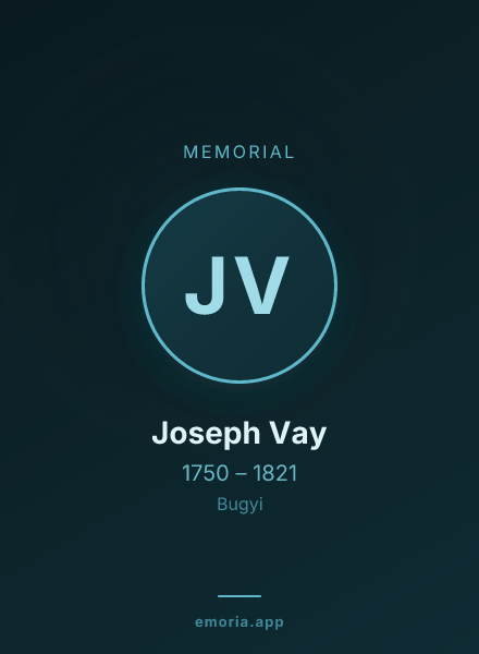 Memorial portrait of Joseph Vay